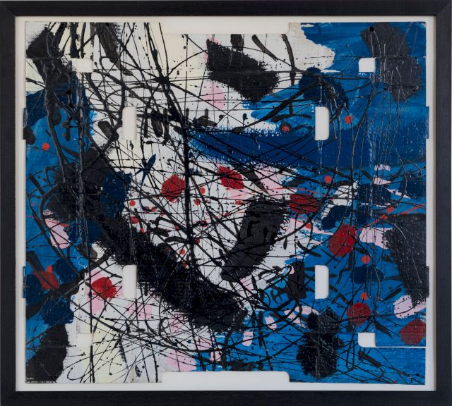 Blau durchbrochen
Lack auf Pappe
50 x 50 cm
Öl auf Pappe
1992