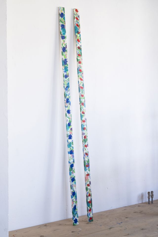 Rot und Blau 1 & 2
218 x 6 cm
Öl auf Holz
2012