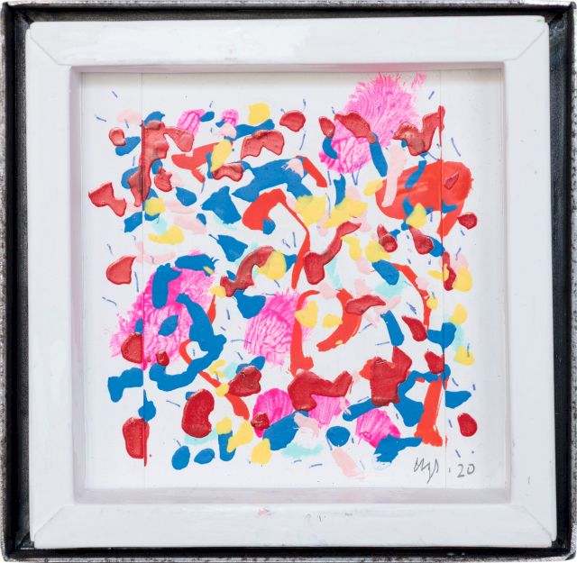 leicht 2
13 x 13 cm
Öl, Acryl auf Pappe
2020