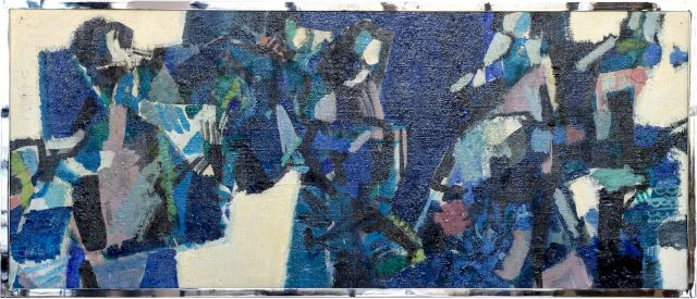 Menschen
60 x 144 cm
Öl auf Holz
1965