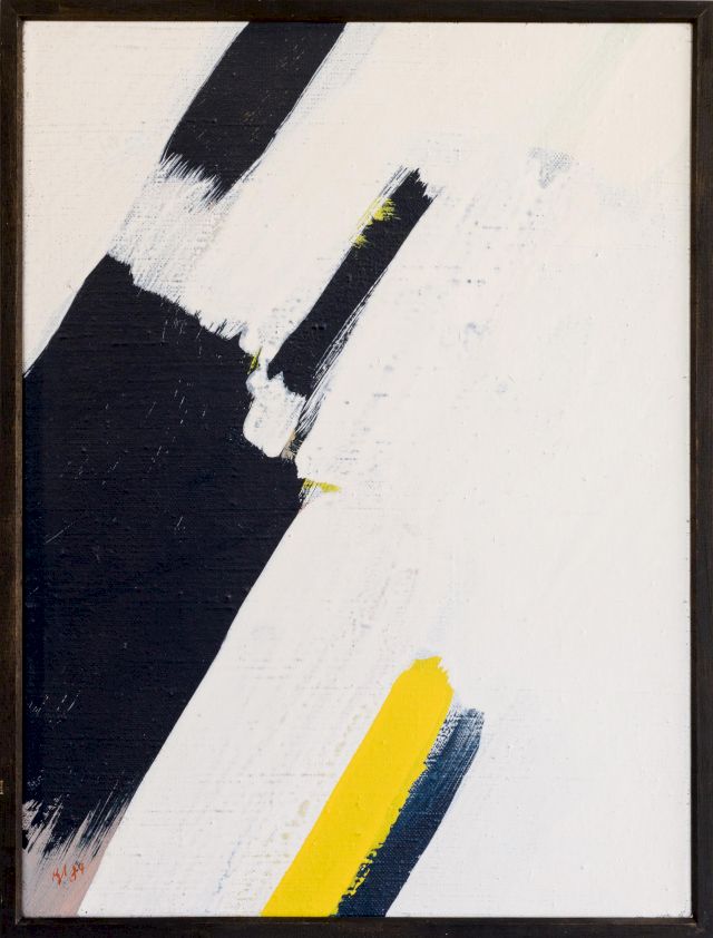 Phasen auf Weiss 1
47 x 35 cm
Acryl auf Leinwand
1984